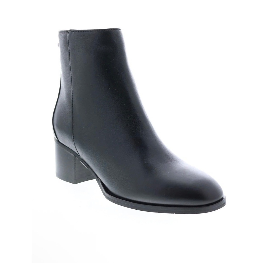 Aquatalia‎ Noelia Calf Womens 5 Medium Black Leather Zipper Ankle Booties New
